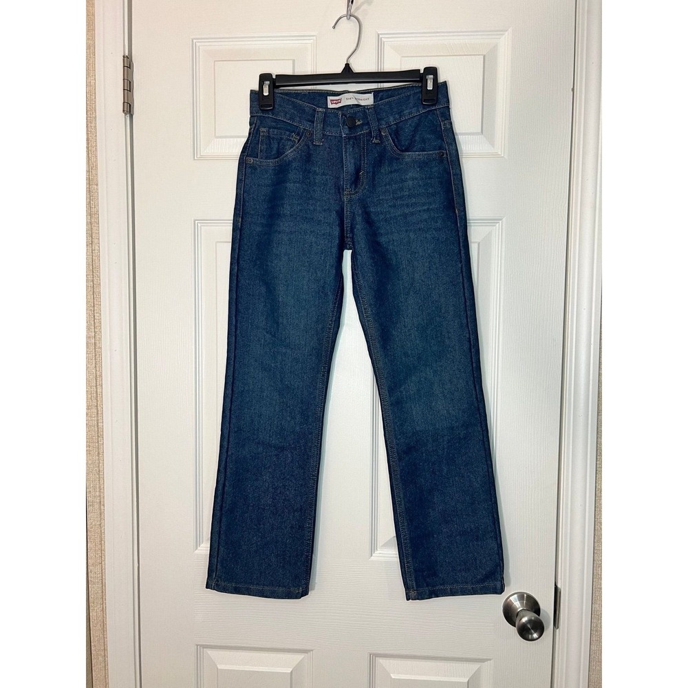 Levi's 514 Straight Leg Jeans Boys Size 10 Reg Dark Blue Excellent Adjustable